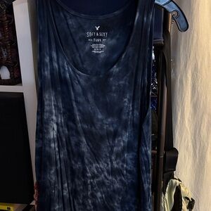 American Eagle Outfitters Soft & Sexy Blue Tie-Dye Tank